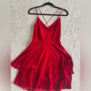 B Darlin Red High Low Sundress Spaghetti Strap